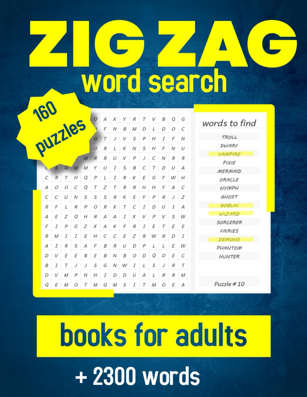 Zig Zag Word Search Books For Adults: Large Print 160 Challenging and Unique Puzzles for Adults and Seniors, Perfect for All Skill Levels