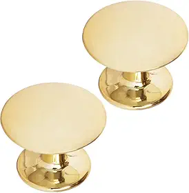 Puxador Armario Porta 23mm Furo Único Para Gaveta Moveis (2, Dourado Brilho)