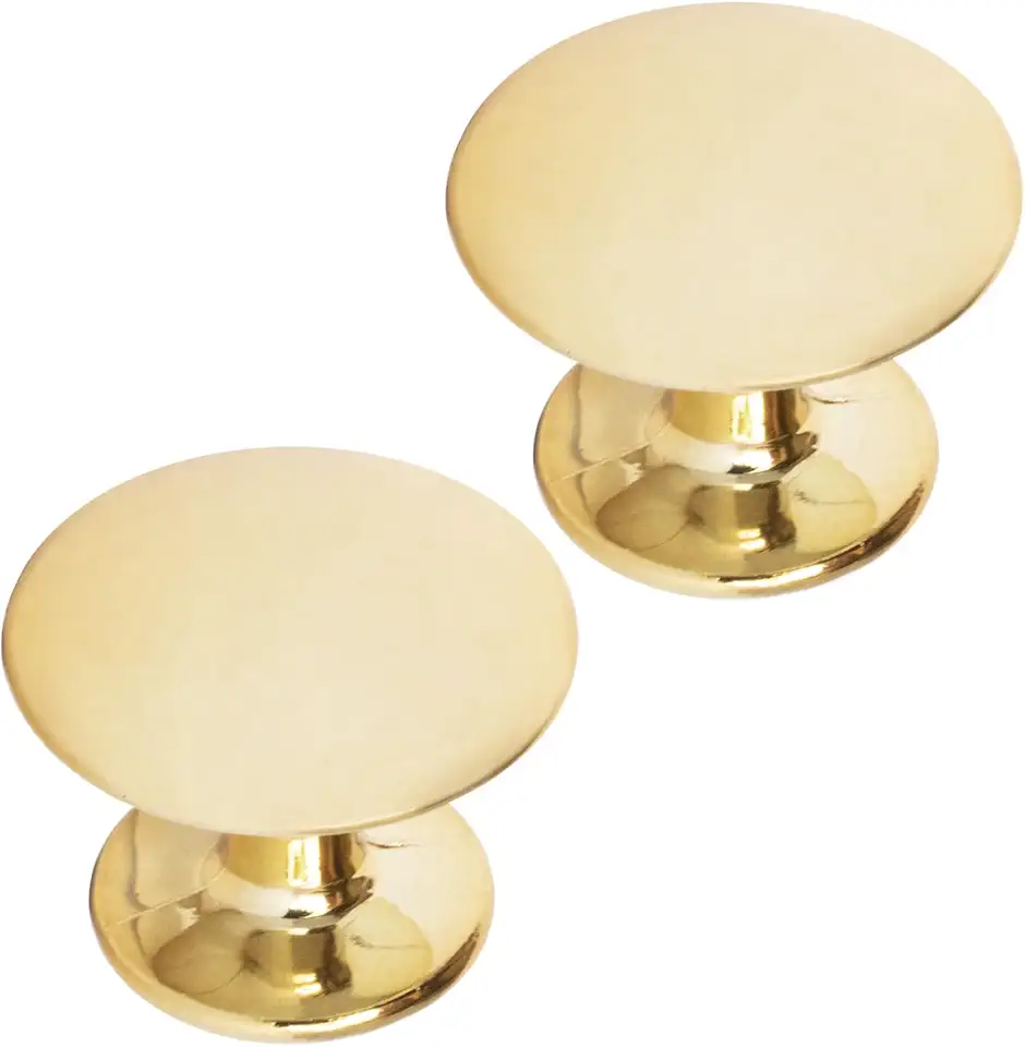 Puxador Armario Porta 23mm Furo Único Para Gaveta Moveis (2, Dourado Brilho)