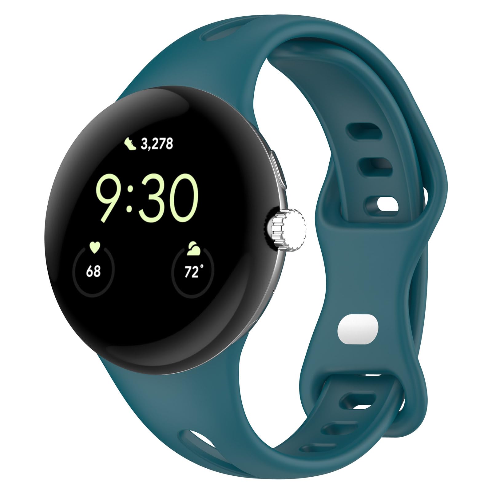 Panda Bobo Strap Compatible with Google Pixel Watch 3 (41mm), Pixel Watch 2 & Pixel Watch – Soft Silicone Sport Band Replacement Wrist Strap for Men & Women, Sweat-Proof & Lightweight (Teal)