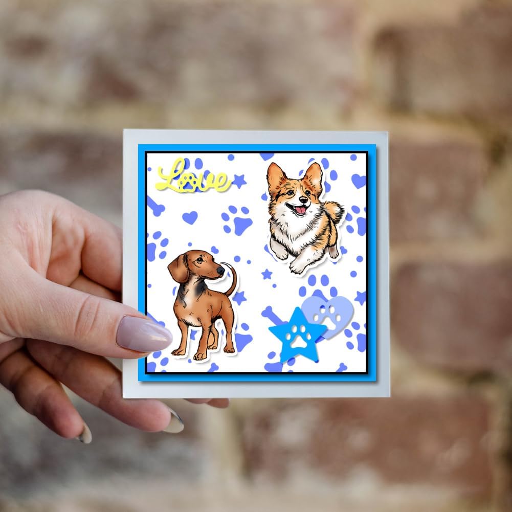 GLOBLELAND Realistic Dogs Clear Stamps Golden Retriever Corgi Samoyed Silicone Clear Stamp Seals Animals Transparent Stamps for DIY Scrapbooking Cards Making Photo Album Journal