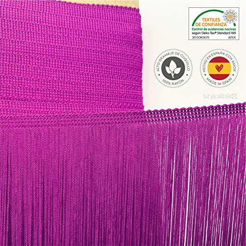TEXTEX = Cuquillo Fringe for Sewing Flamenco and Sevillana. Composition Rayon 100%. Length of 10 cm. 5m Pieces. (Purple) - Image 3