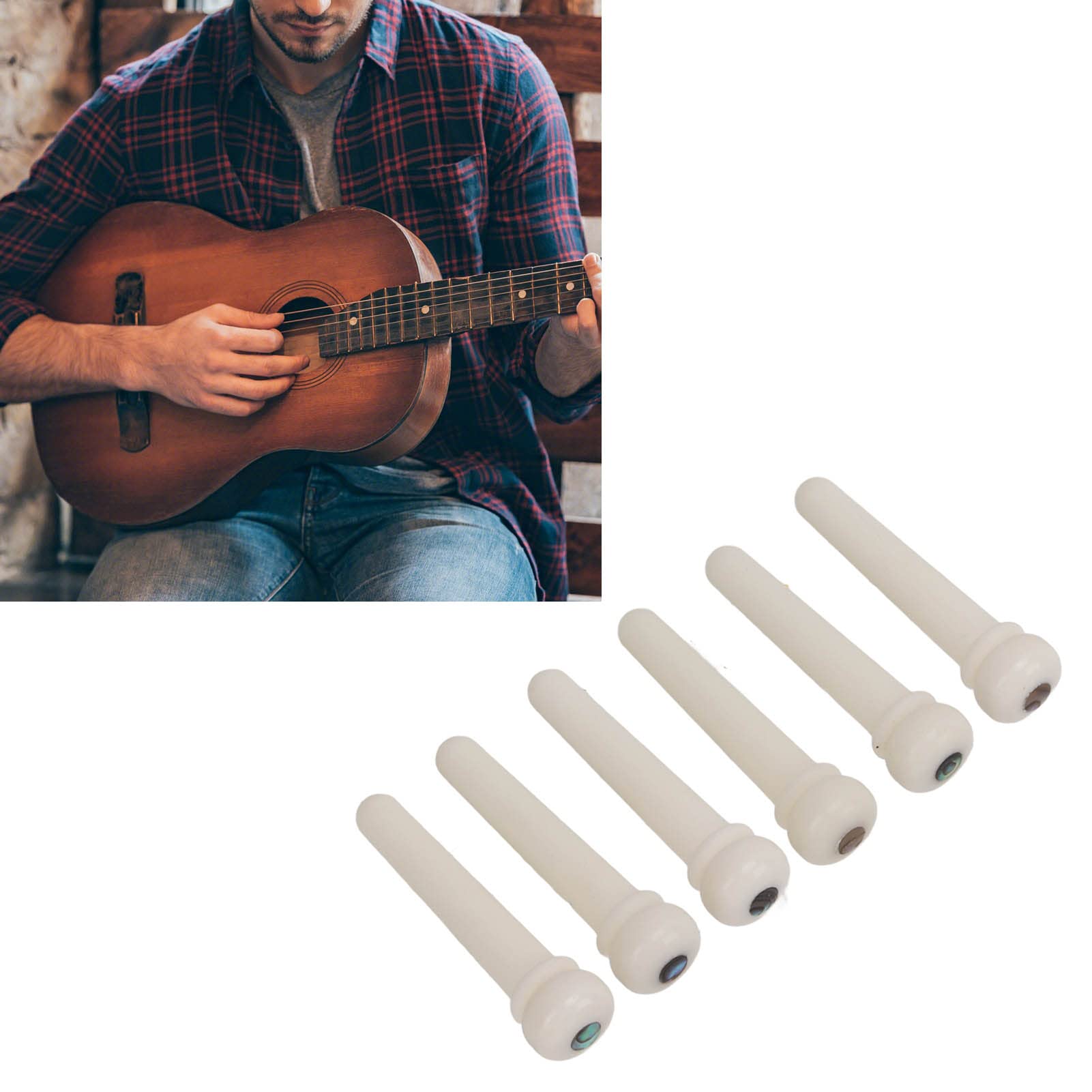 Mtlavish -Gitarrenstifte ausgezeichnete Verarbeitung und einfacher Ersatz für Folk -Gitarren -Ukulele und andere Streichinstrumente aus Rindfleischknochen in gelben und weißen (Bf-lg weiß 05)