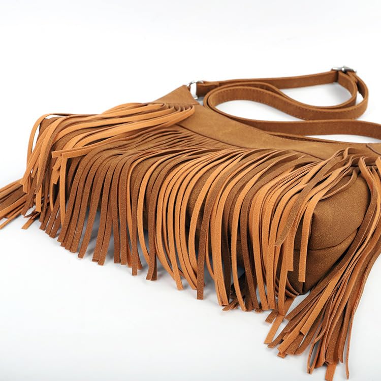 Faux Suede Fringe Crossbody Bag Western Bohemian Purses and Handbags for Women4