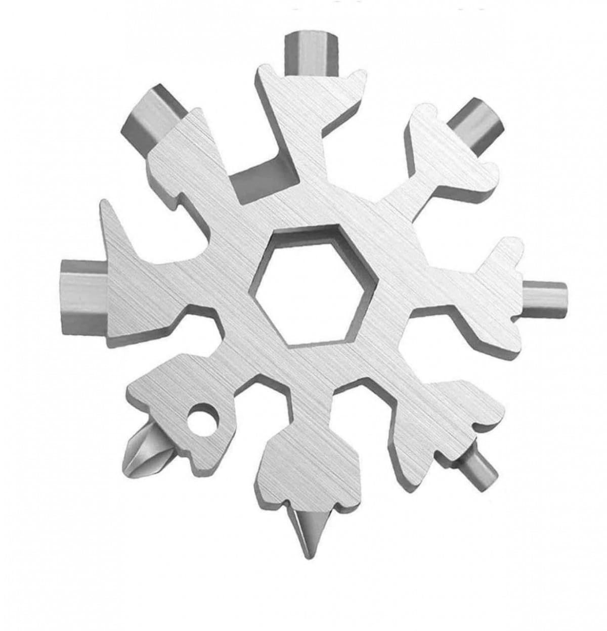 JAYSHIV CREATION Snowflake Shape 18-in-1 Multi Tool Screwdriver Spanner Wrench Keychain for Outdoor, Travel, Cycling, Camping, DIY, Repair, Tool Kit (Multicolor).-image-16
