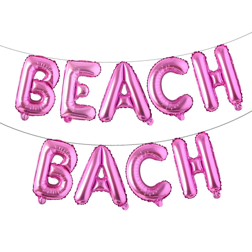16 inch Multicolor Beach Bach Balloons Bridal Shower Decor Beach Bachelorette Party Decorations Kit Bachelorette Party Balloons Beach Bachelorette Decoration (BEACH BACH Rose Red)