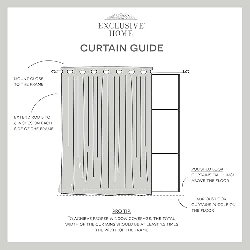 Miniatura 7 de Exclusive Home Forest Hill - Cortina opaca con ojales en la parte superior, para patio, 108 x 96 pulgadas, lino