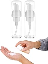 2 Pack Foam Pump Bottle Travel Small Size Mousse Foam Soap Dispenser Mini Empty Clear Plastic Foaming Soap Dispenser Refillable Pump Containers for Face Wash Lash Shampoo Skin Care 50 ml/1.7 oz