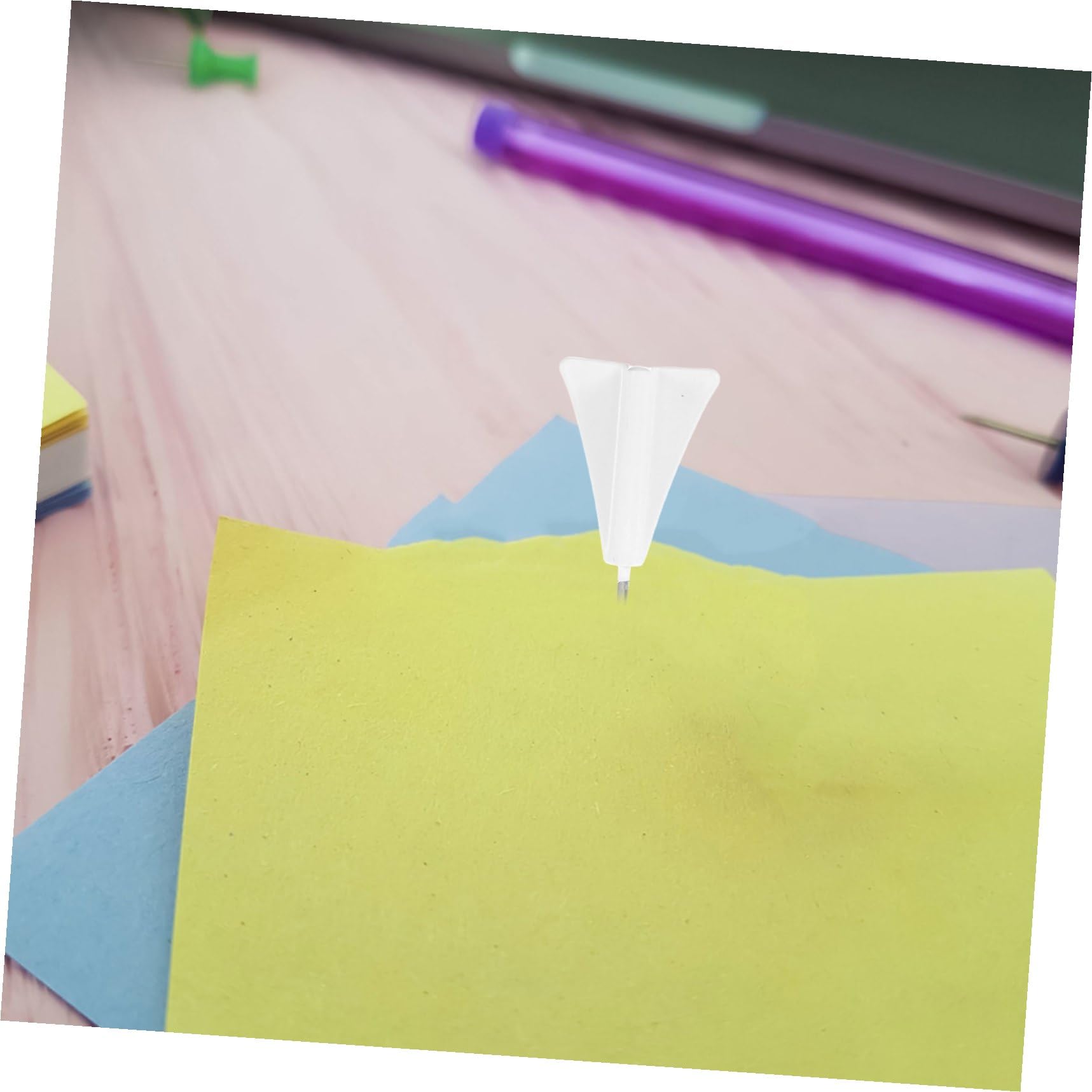 Puntine da Disegno Non Danneggiano le Mani a Forma di Aereo in ABS e Acciaio 12 Pezzi Delicate e Sicure per Bachesta e Ufficio