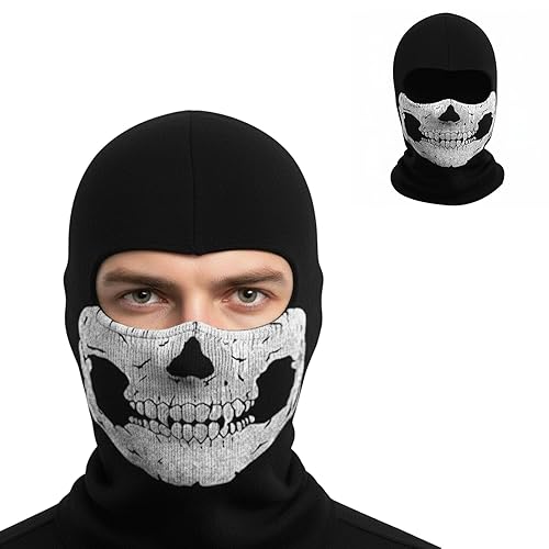 2025New Creepy Skull Balaclava Mask Ghost Skeleton Face Halloween Costume
