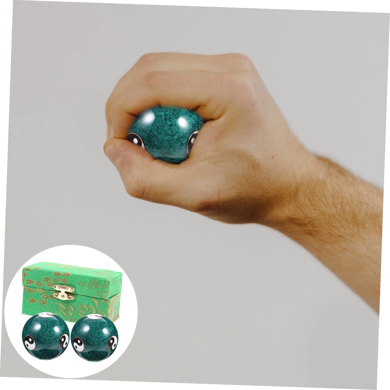 TOVINANNA 2pcs Health Massage Handball Hand Exercise Massage Balls Chinese Balls Adult Massage Balls Gemstone Baoding Wrist Strengthening Balls Fengshui Asia Manual Elderly Enamel