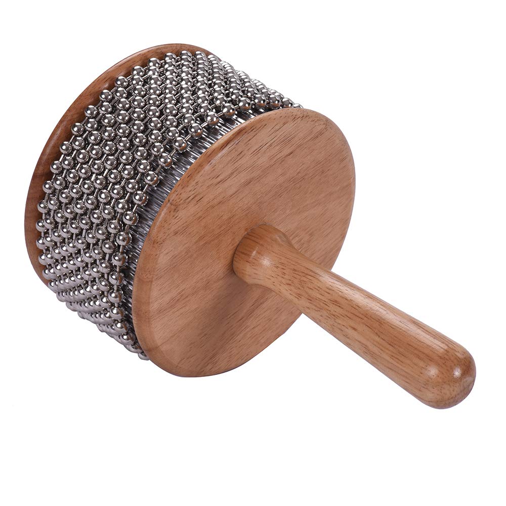 1 Stück Holz Cabasa Metall Perlen Kette & Zylinder Pop Hand Shaker Percussion Instrument Für Klassenroom Band Mittelgröße, 9 cm