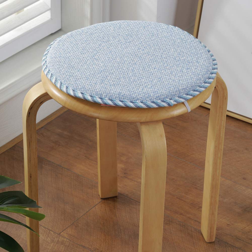 Coussin de tabouret de bar rond XIAO HUA bleu 45x45 cm avec attaches