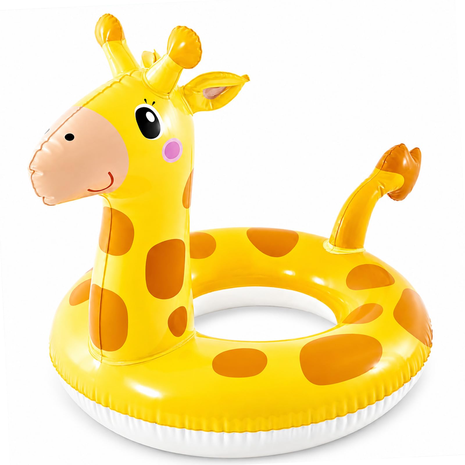 HOMAVEL Inflatable Swim Ring Summer Pool Floats – 55cm/58cm/76cm/91cm Swim Tube for Beach, Summer Water Party, Adult Swim Ring for Family Swimming Pool Fun (Giraffe-58cm)