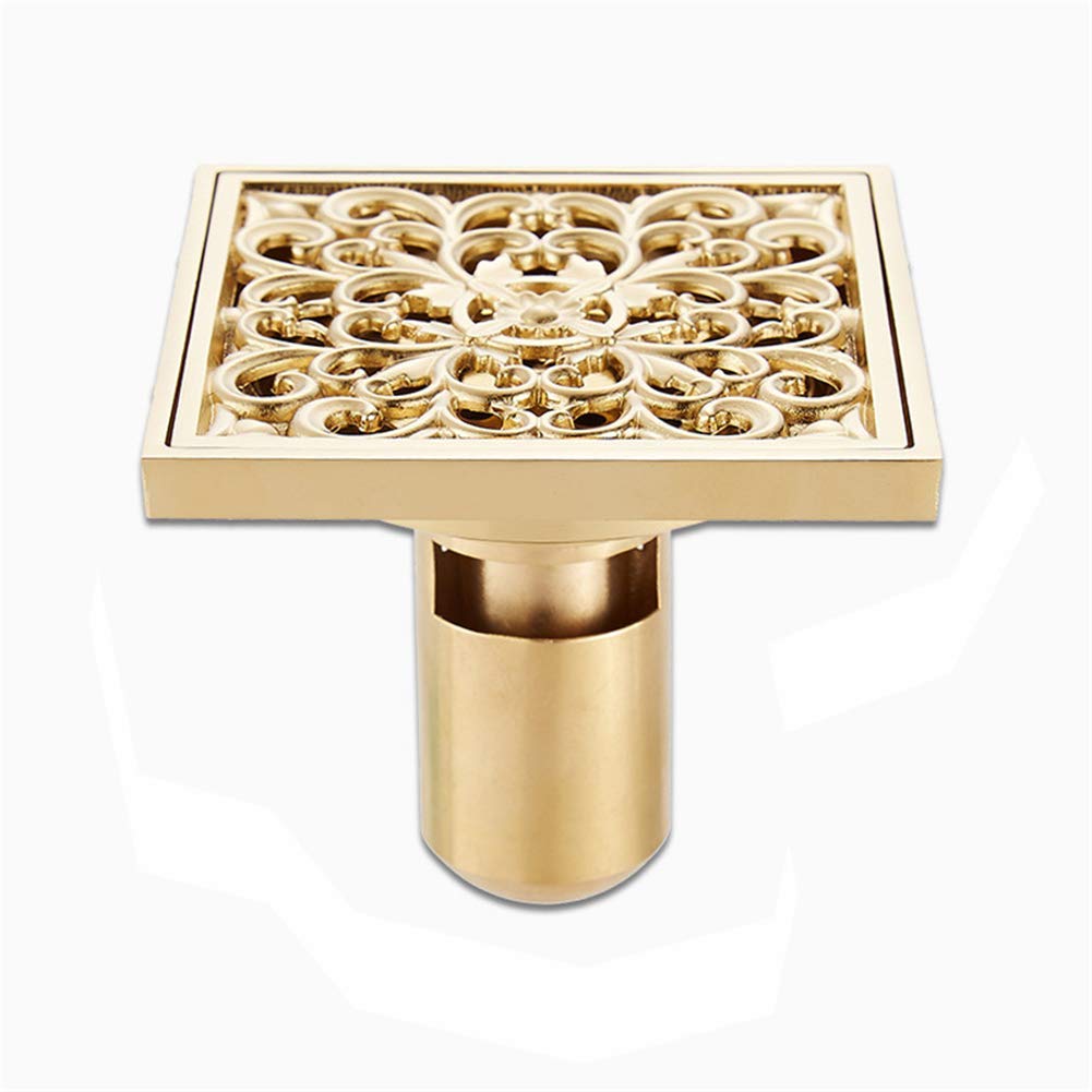 Siphon de sol pour jardin extérieur et buanderie avec grille en laiton