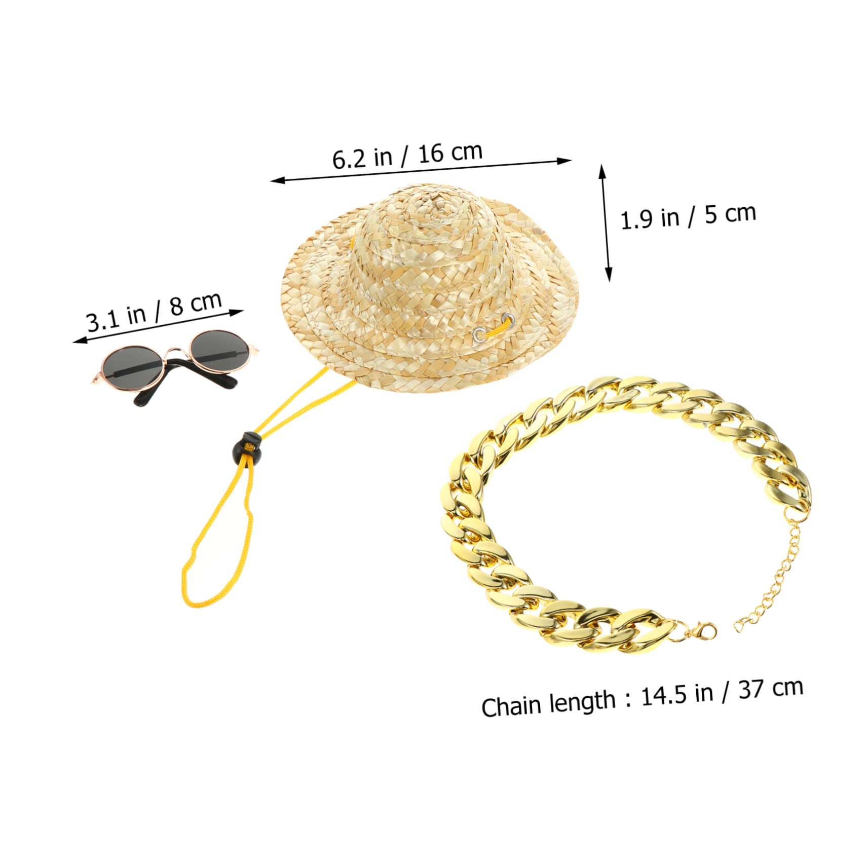 EXAOMBLE Pet Fashion Decor Stylish Dog Sunglasses and Necklace for Adorable Pups