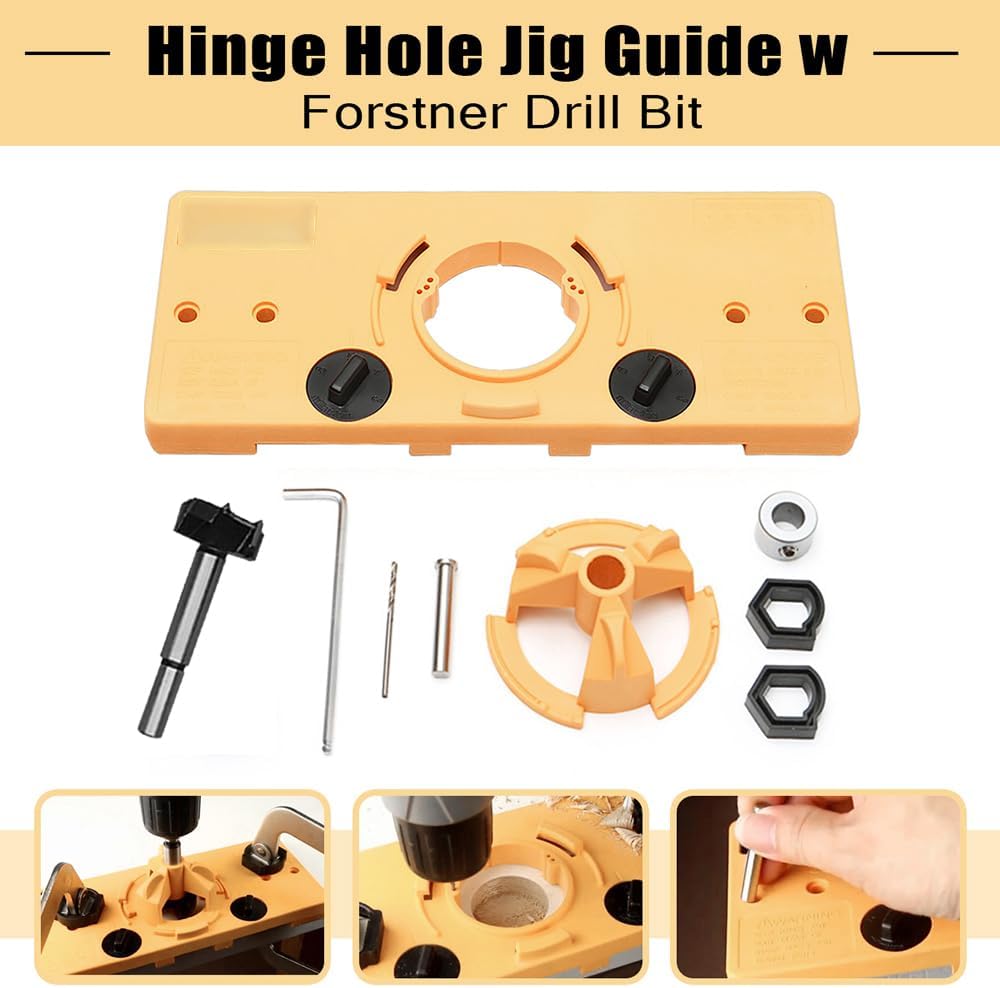 Hinge Jig, Door Hinge Mortiser, Hinge Installation Kit, Door Hinge Router Template for Wine Cabinets, Shoe Cabinets, Closets(Blue)