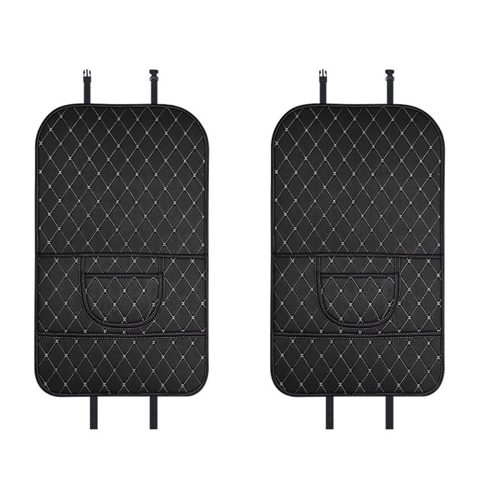 ThdeAa Car Backseat Protector for Ford Transit (V184 V185 V347 V348 1965-2025 2026), Leather Kick Mat With Pocket, Waterproof Seat Back Organiser, Anti-Scratch Car Seat Guard Accessories,Black