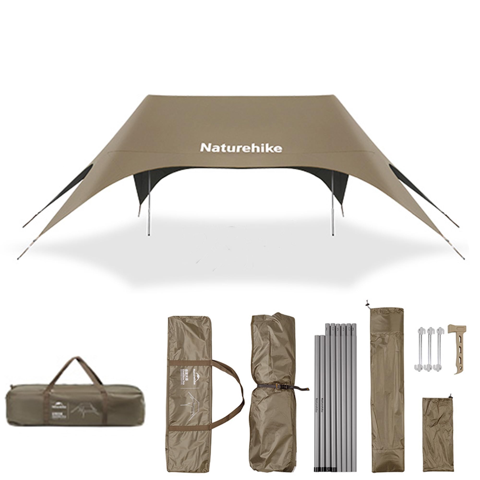 Naturehike タープ ヘキサタープ 耐水圧2000mm Amazon | Naturehike ヘキサタープ 2ステップで設営 28/35㎡ 2.6m高