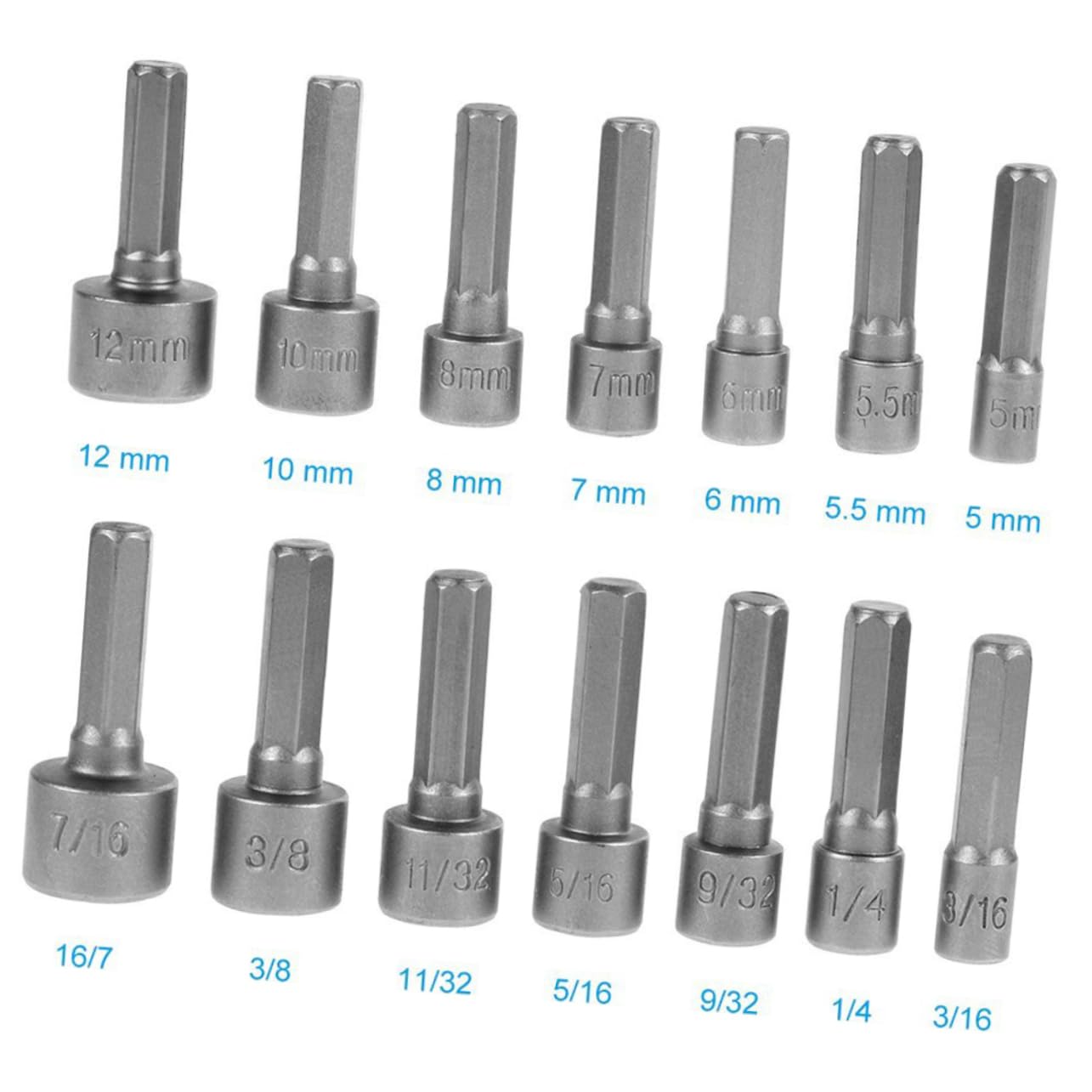 12-teiliges Adapter-Set Für Akkuschrauber – Sechskant-Bits, Reduzieradapter & Nuss-Treiber