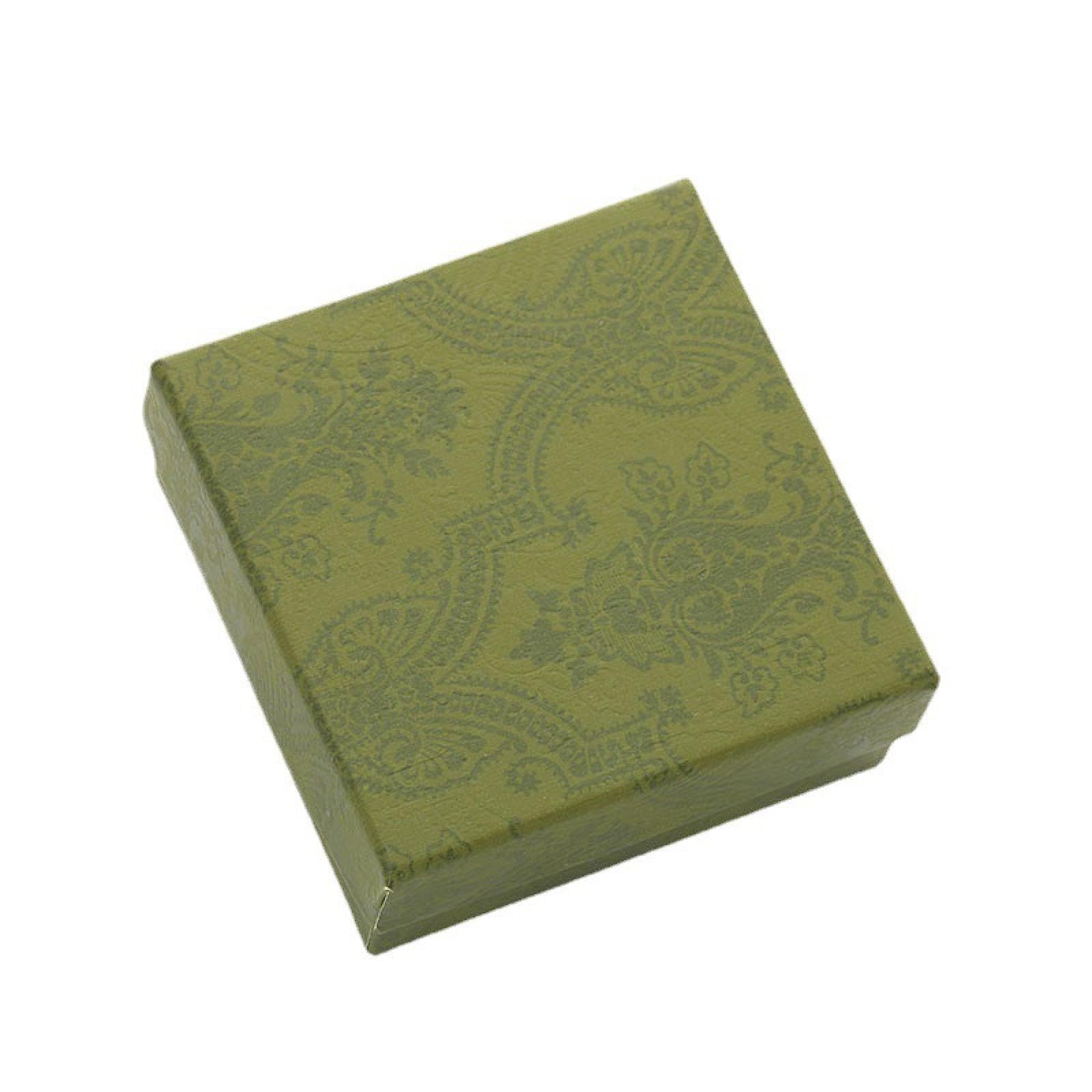 QZYANXHCT Antique ring stud earrings necklace box enamel green jewelry gift bag
