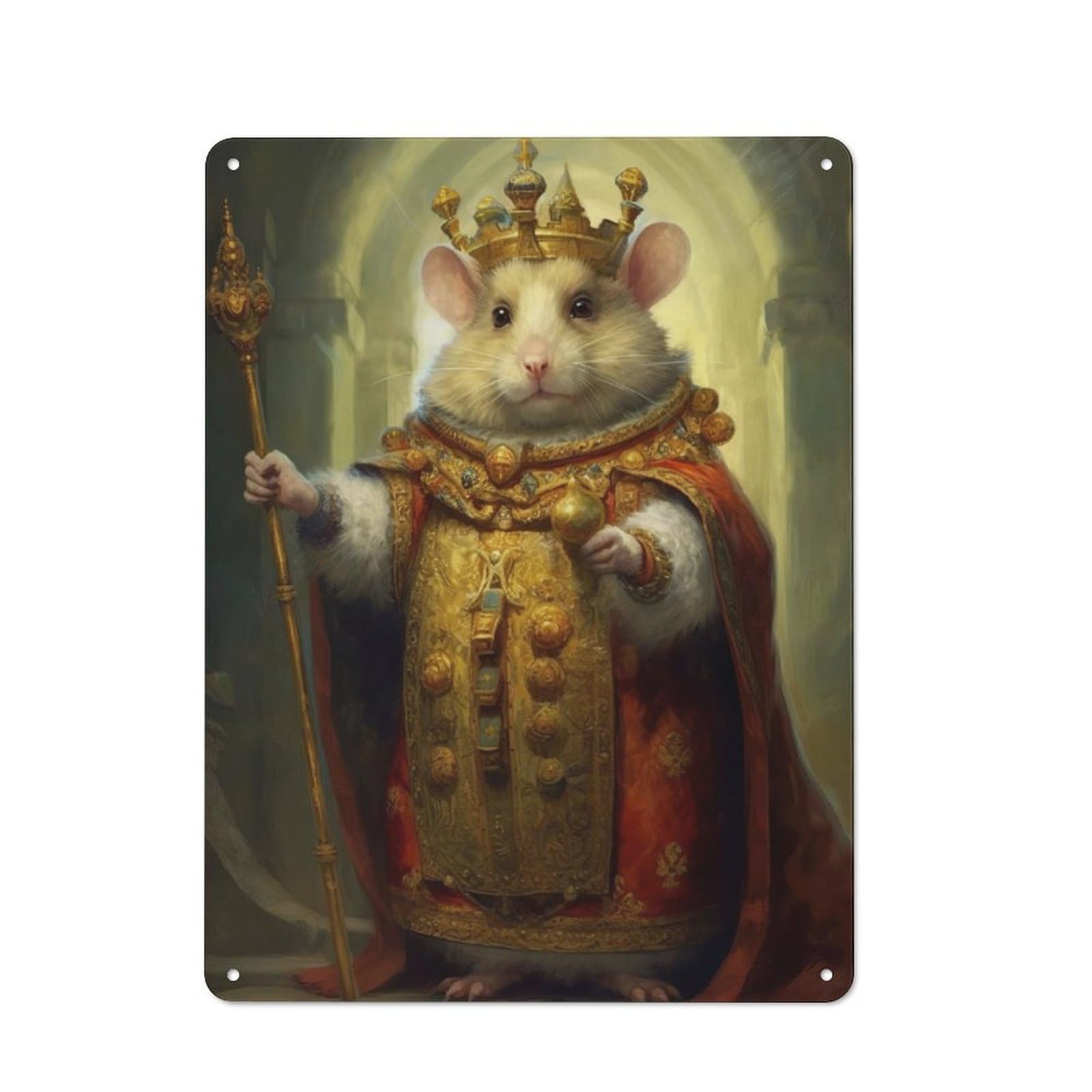 Junmoney King Hamster Tin Sign 40X30cm With For Home Bar Wall, Vintage Decor, For Garage, Workshop And Man Cave Decoration