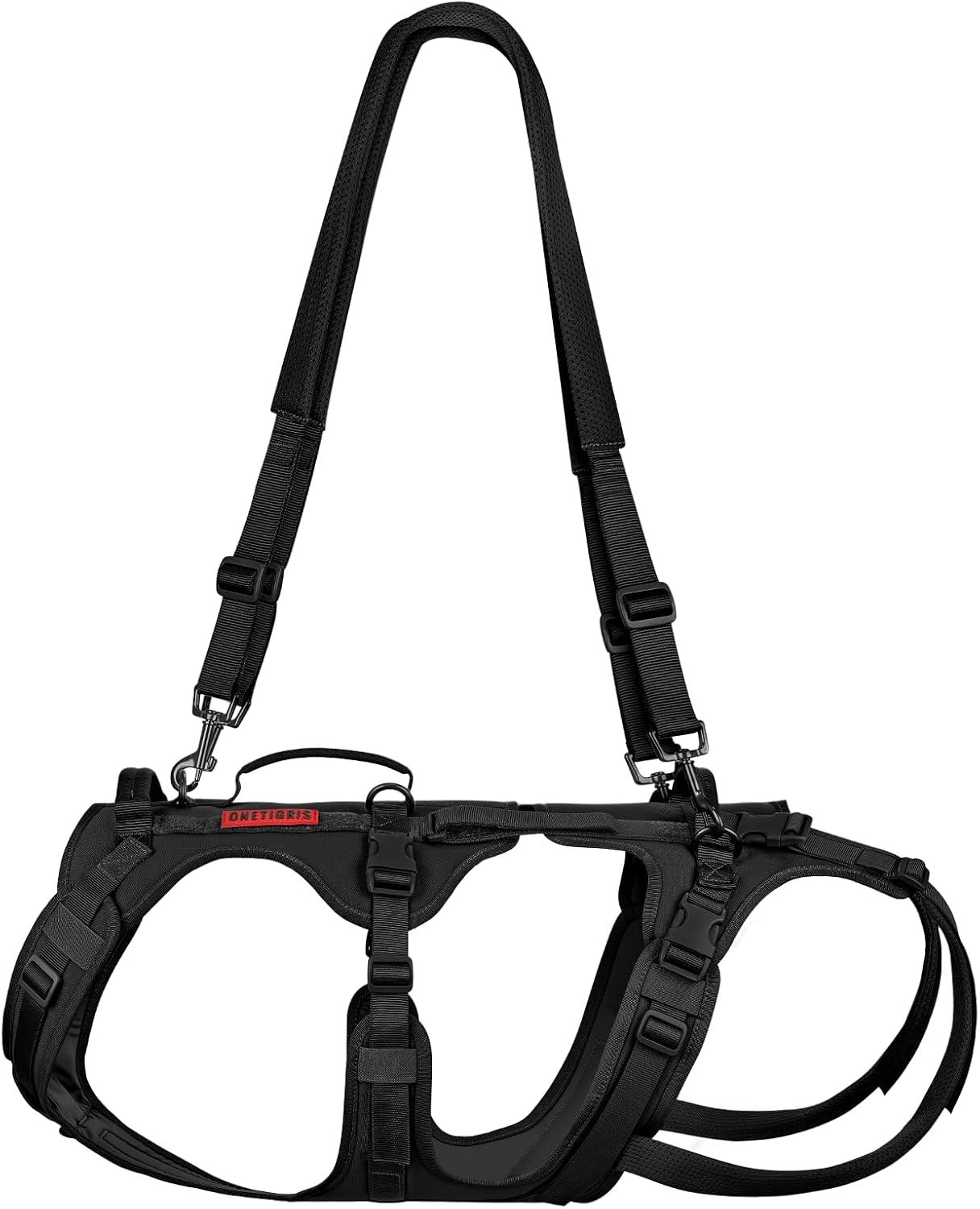 OneTigris Dog Full Body Lift Harness, All-Gender Dogs Friendly Design, Dog Sling Carrier with Three Handles Front/Rear Leg Assist for Arthritis(Black, X- Large)