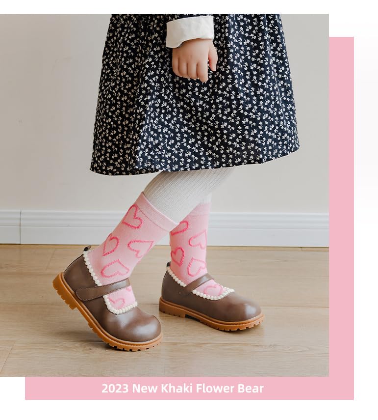 Toptim Kids Girls' Crew Socks Cute Casual Dress Cotton Socks 3-12 Years4
