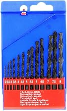 RIKAMA Professional Twist Drill Bit Set 13 Pieces | 2-8 mm | High Speed Steel | Blackened Surface | Rustproof | Hardened HRC 58-62 | Metal Drill | Wood Drill | Beam Drill | Masonry Drill | Universal