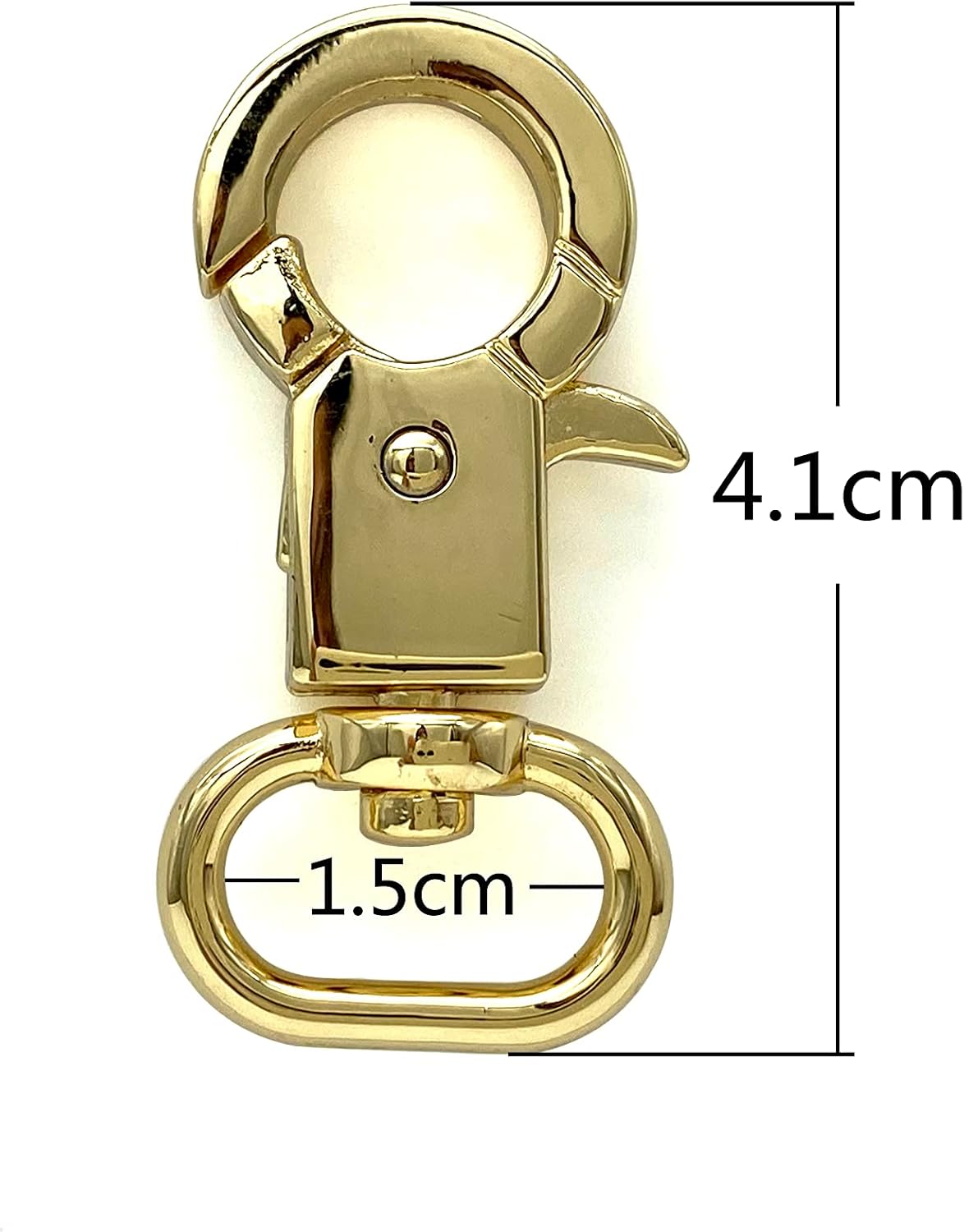3dancraftit Push Gate Swivel Snap Hooks Lanyards Clasp Clips Lobster Clasps Hook zinc alloying 5/8 Inch/15mm (Eye Size) 6 Pieces Golden T66