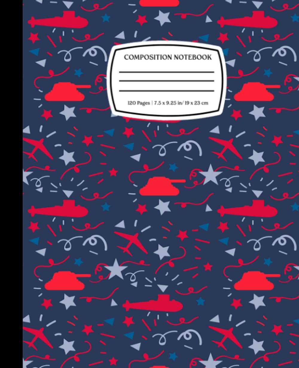 Victory Day Seamless Pattern: Veteran Composition Notebook/ Journal Wide Ruled, Patriotic gift for Men Women Teens and Veteran