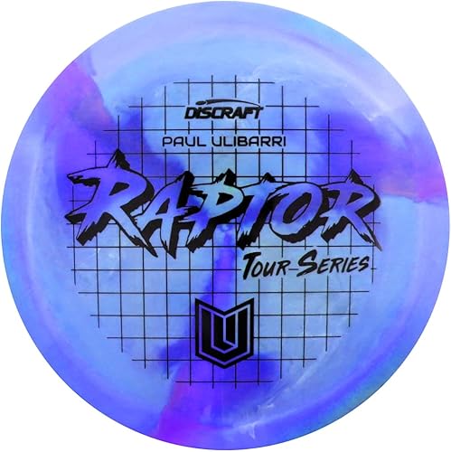 Discraft Edición limitada 2022 Tour Series Paul Ulibarri Swirl ESP Raptor Distance Driver Disco de golf – 6.10-6.14 oz – Los colores variarán