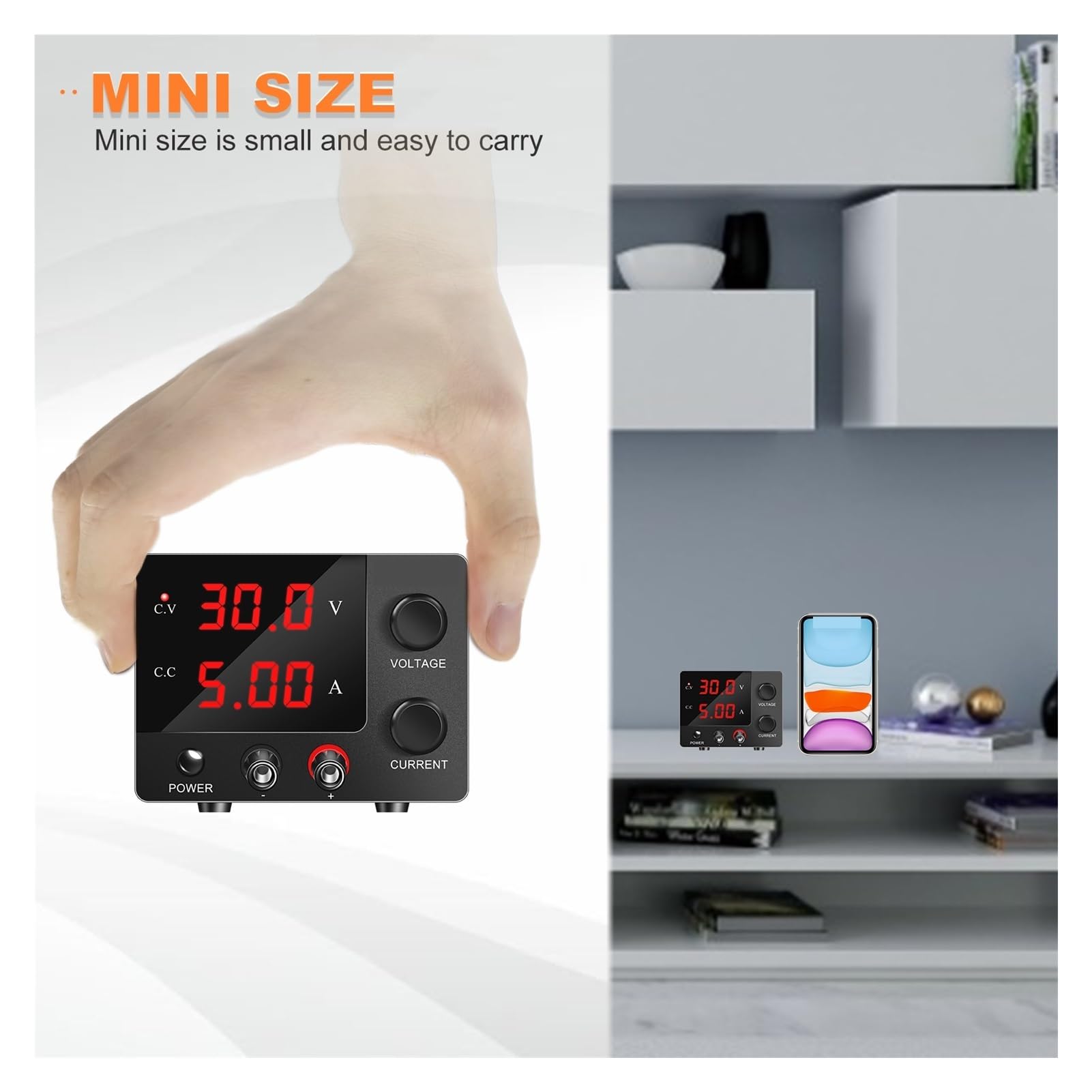 DPS100 Labornetzgerät 100 W – 0–30 V, 0–5 A, Programmierbar, TFT-Display, Type-C/DC-Eingang, Mobil