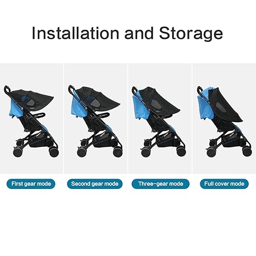 Miniatura 4 de PandaEar Parasol para asientos de coche para cochecito de bebé, cubierta universal para cochecitos, impermeable, toldo para cochecito de bebé,