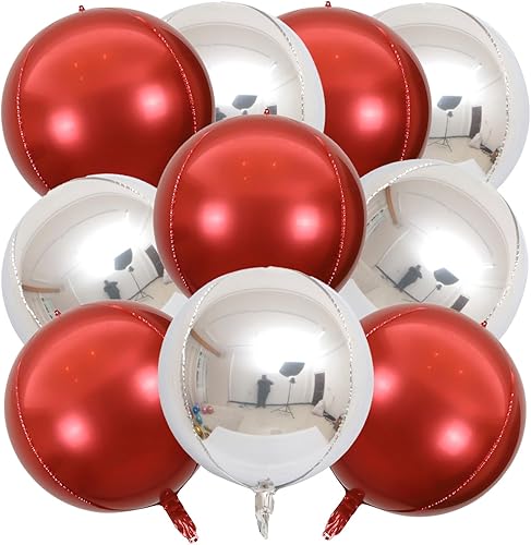 Miniatura 10 de KALOR Globos de papel de aluminio de 22 pulgadas, 10 globos redondos gigantes 4D beige para fiesta de cumpleaños, baby shower, suministros de