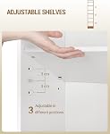 Hzuaneri Bookcase, Narrow Bookshelf, Tall Open Skinny Bookcase, Freestanding Display Storage Book Shelf with Adjustable Shelves, CD Rack for Bedroom, Living Room, Home Office, 7 Tiers, White BC07913X