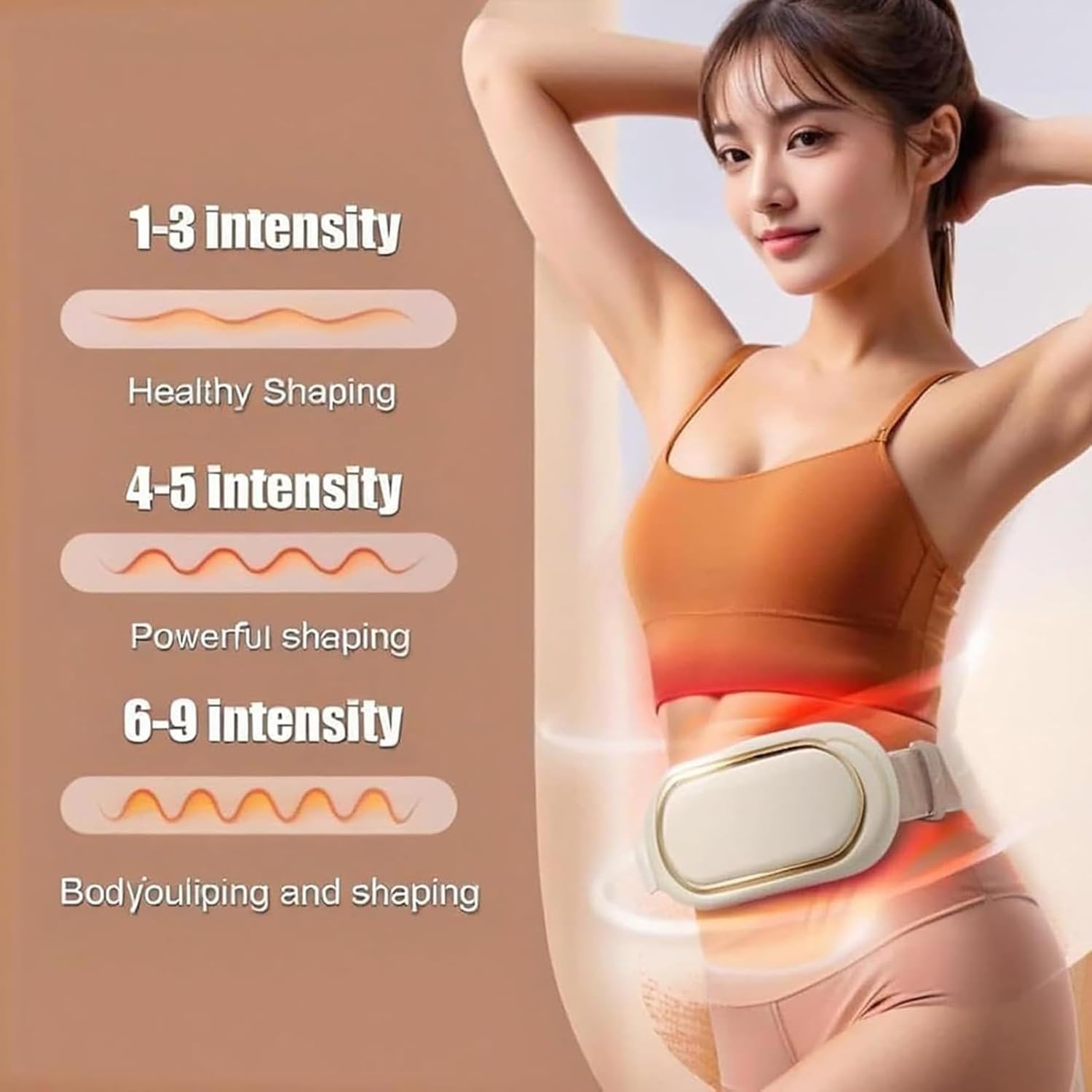 Cinturón adelgazante de masaje, máquina eléctrica inalámbrica para quemar grasa, cinturón adelgazante eléctrico recargable, mejora la circulación sanguínea, masajeador abdominal para el