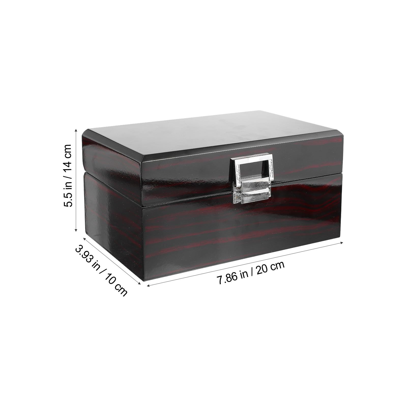 SOLUSTRE Elegante Uhrenbox Wasserfestem Leder mit Feiner Struktur aus Lackiertem Holz und Schmuckaufbewahrungsbox für Stilvolle Uhrenpräsentation Zuhause