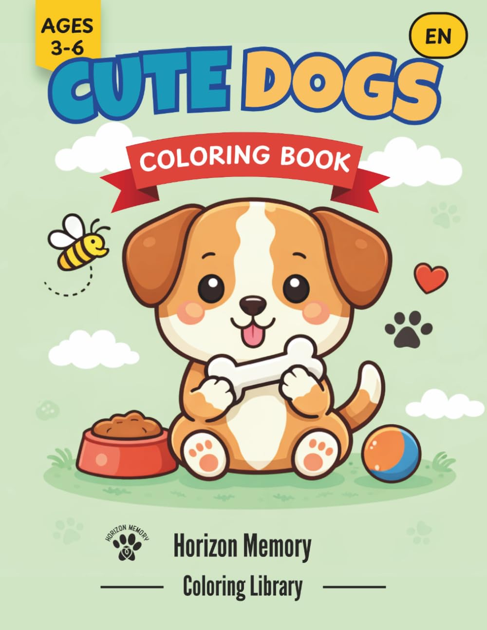 Cute Dogs Coloring Book: For Kids Ages 3–6
