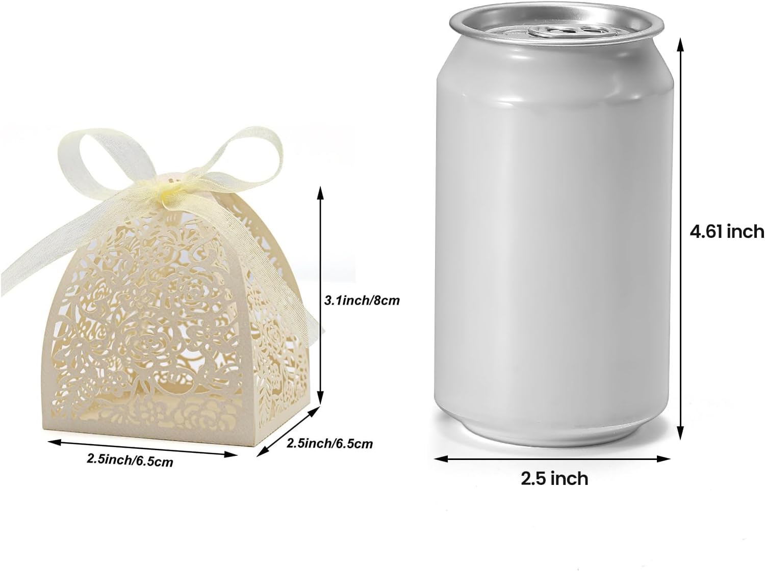 KPOSIYA Pack of 70 Laser Cut Rose Candy Boxes, Favor Boxes 2.5"x 2.5"x 3.1", Gift Boxes Bridal Shower Anniverary Birthday Party Wedding Favor (Beige) - Image 5