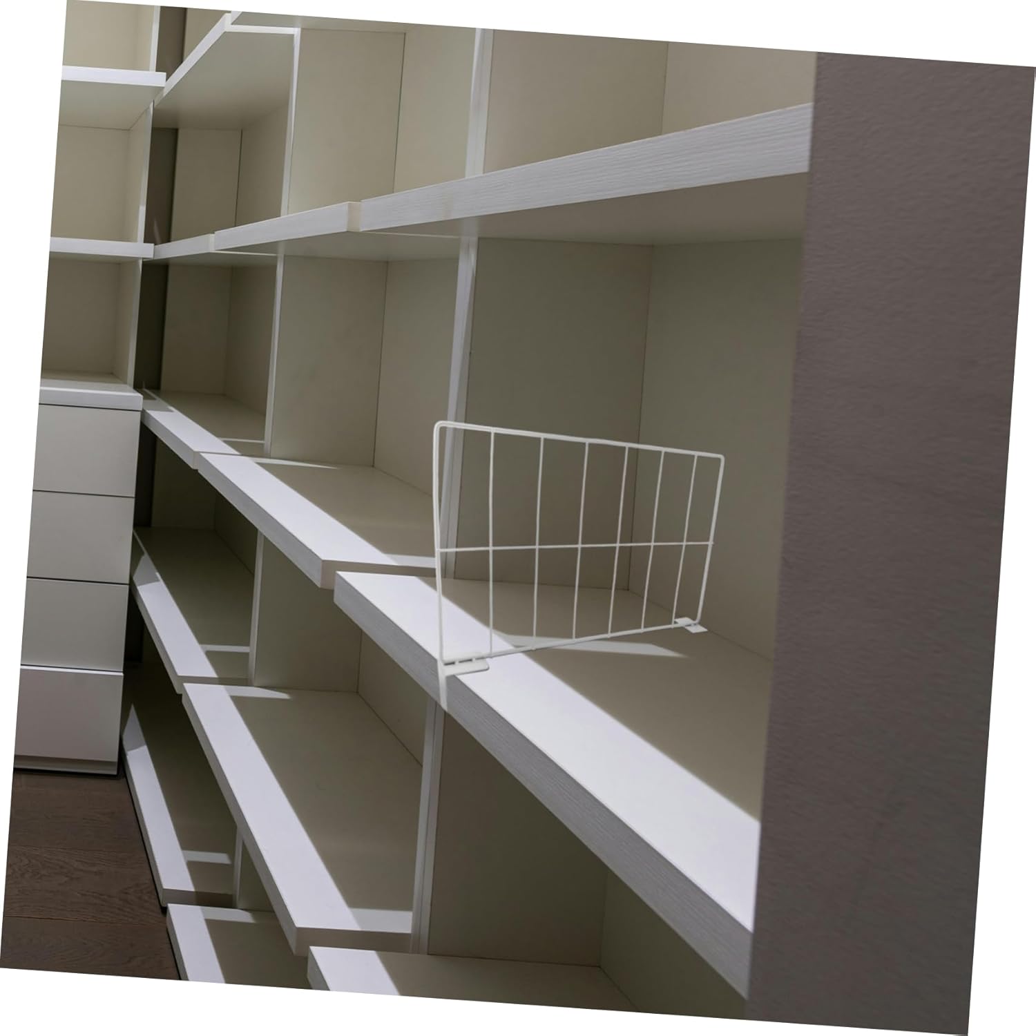 Garneck 2pcs Wire Shelf Divider for Closet and Pantry Heavy Duty Storage Separator for Kitchen and Laundry Room Organization Easy Install Versatile Use for Home and Warehouse