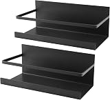 Zosenyer 2 Pcs Magnetic Shelf Fridge Washing Machine Magnetic Spice Rack Kitchen Organizer Space Saving Black - 1