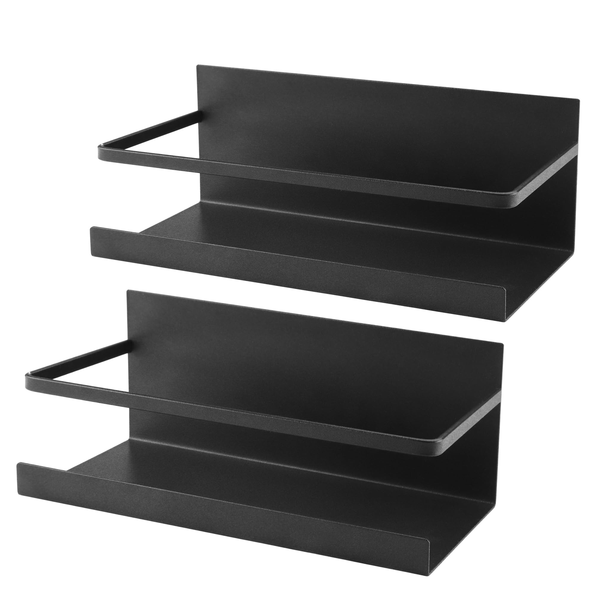 DTUQYX Portaspezie Magnetico, Organizer Per Frigorifero, Confezione Da 6 Mensole Magnetiche In Metallo Nero Con Porta Asciugamani Di Carta Porta Utensili Magneti Forti Salvaspazio