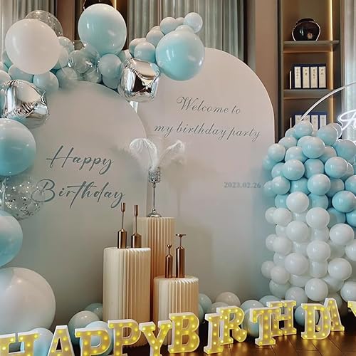 Miniatura 7 de Globos de color verde menta, 100 globos de color verde claro de 10 pulgadas, globos de fiesta verde pastel para cumpleaños, revelación de género,