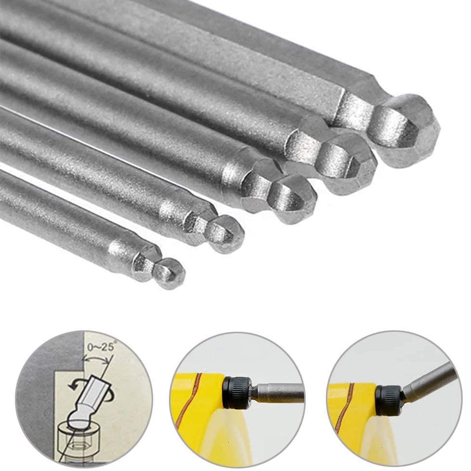 Hakkin Sechskant Bit Set Lang12 Stück 65 Mm Kugelkopf Bits Set 1/4" S2