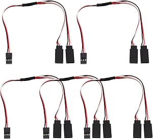 Fielect 10cm Servo Extension Cable - 3-Pin Male To Male Lead For RC Cars, Drones, & Futaba/JR Servos - View #2