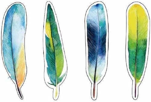 Miniatura 6 de Paquete de 30 marcapáginas de plumas estilo acuarela