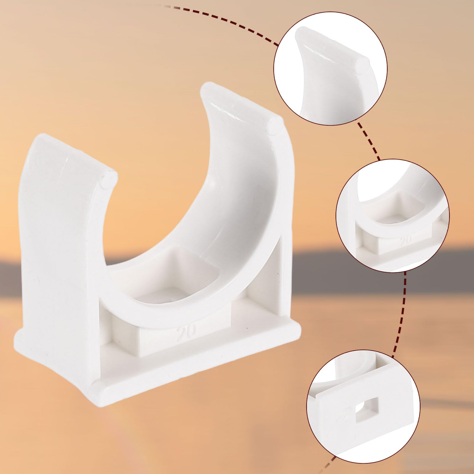 Sourcing Map 8 Morsetti Per Tubi In PVC A U - Diametro 50 Mm, Nero - Staffe Portatubo Per Irrigazione, Acquario E Fissaggio A Parete - 2