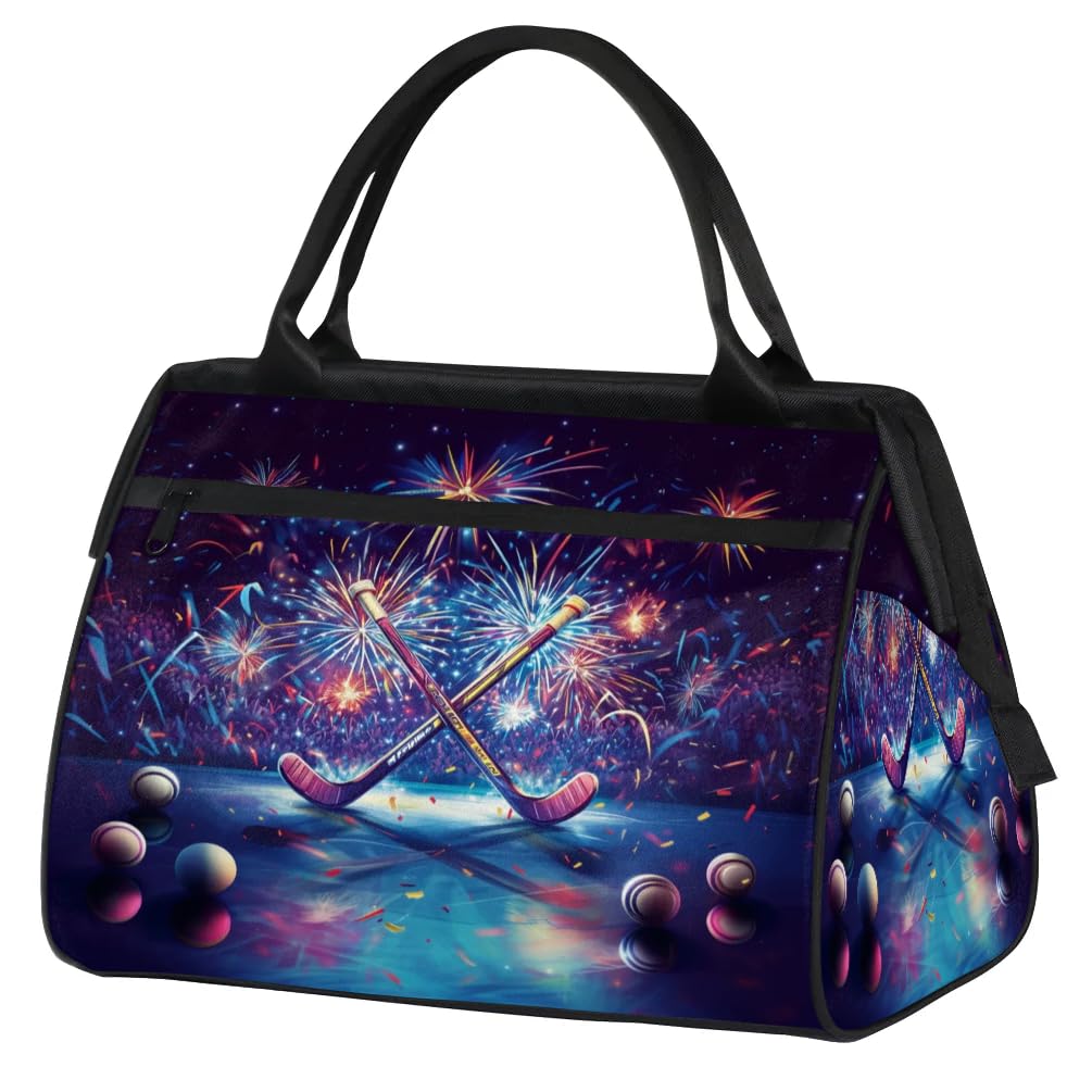 Sac de sport de hockey pour femmes, hommes, enfants, garçons et filles, sac de week-end, sac fourre-tout de 24 L, sac fourre-tout pour sport, gym, yoga, couleur, Big, Organiseur de sac