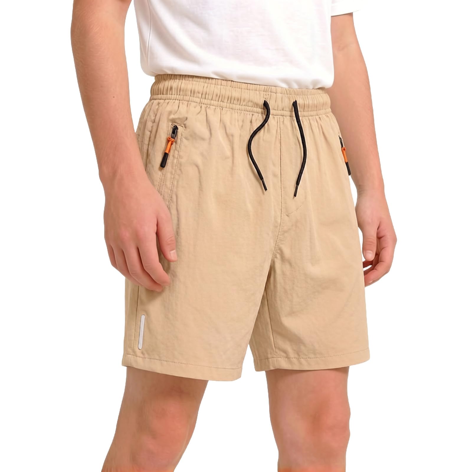 Short de sport pour garçon de 3 à 15 ans à séchage rapide avec poches à fermeture éclair, baggy léger, basket-ball, sport, plein air, camping, randonnée, école